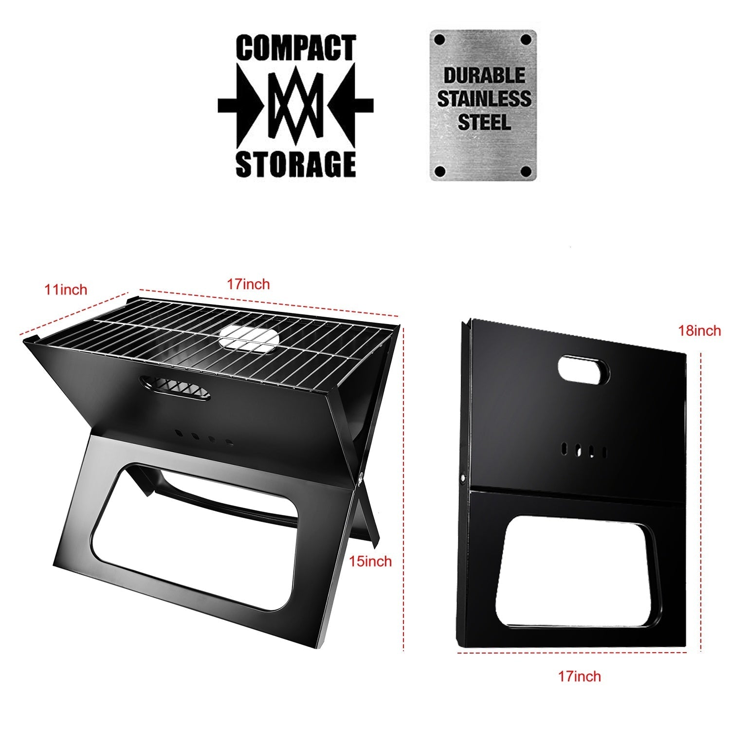Portable Foldable Charcoal BBQ Grill