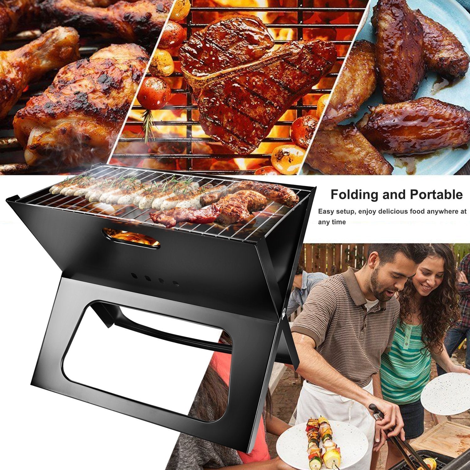 Portable Foldable Charcoal BBQ Grill
